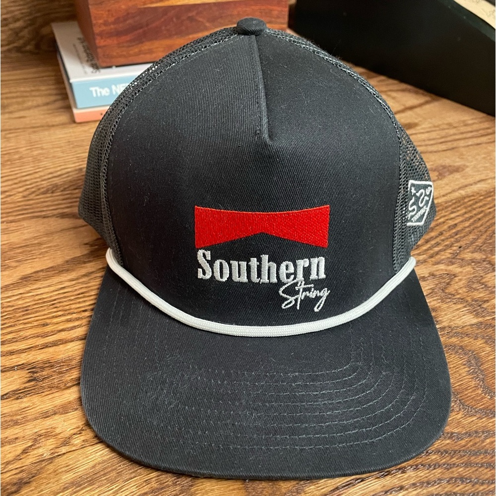 Southern String Hat Co. Black Marlboro SnapBack Rope Hat- February Drop